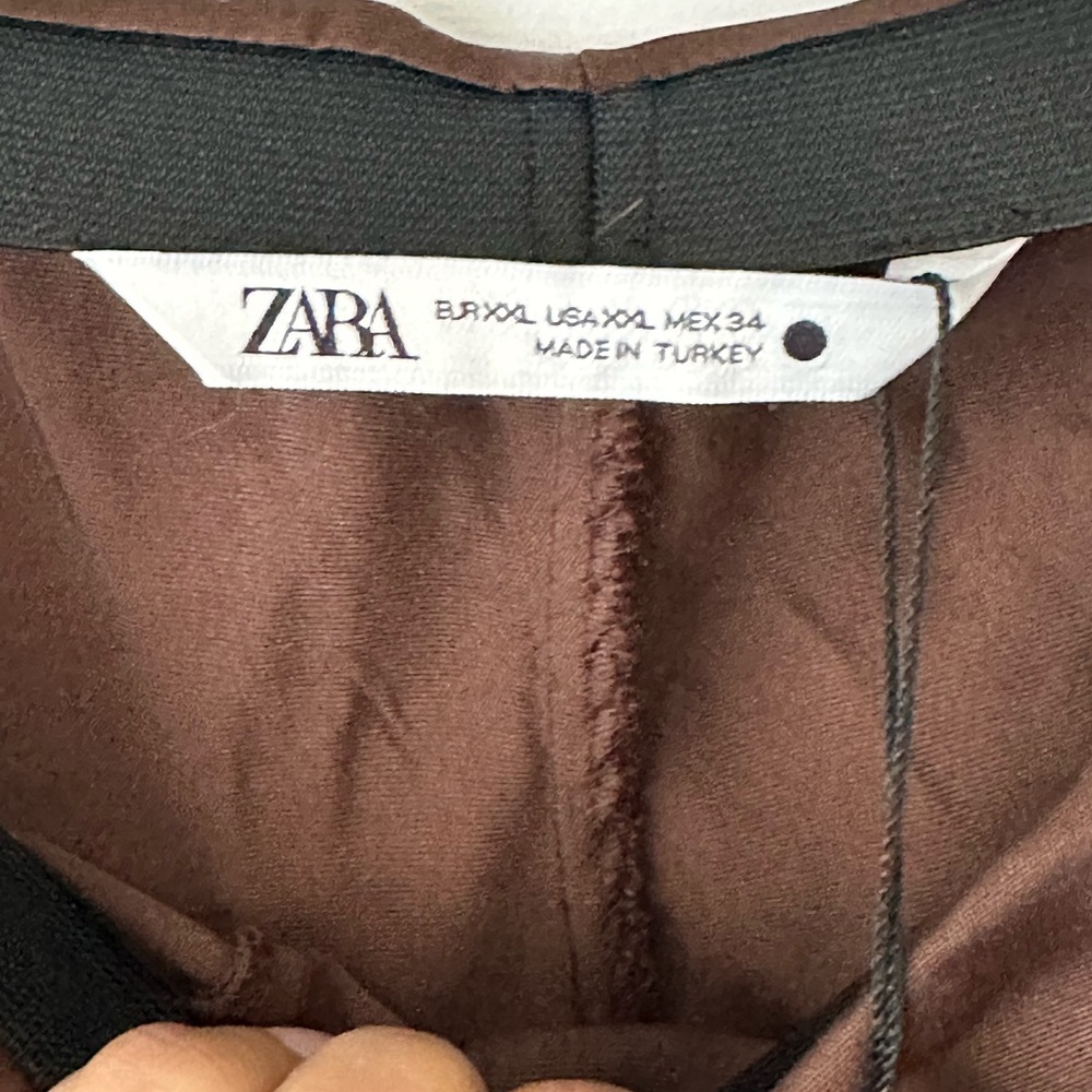 NWT! Zara brown silky pants size XXL - Picture 4 of 6